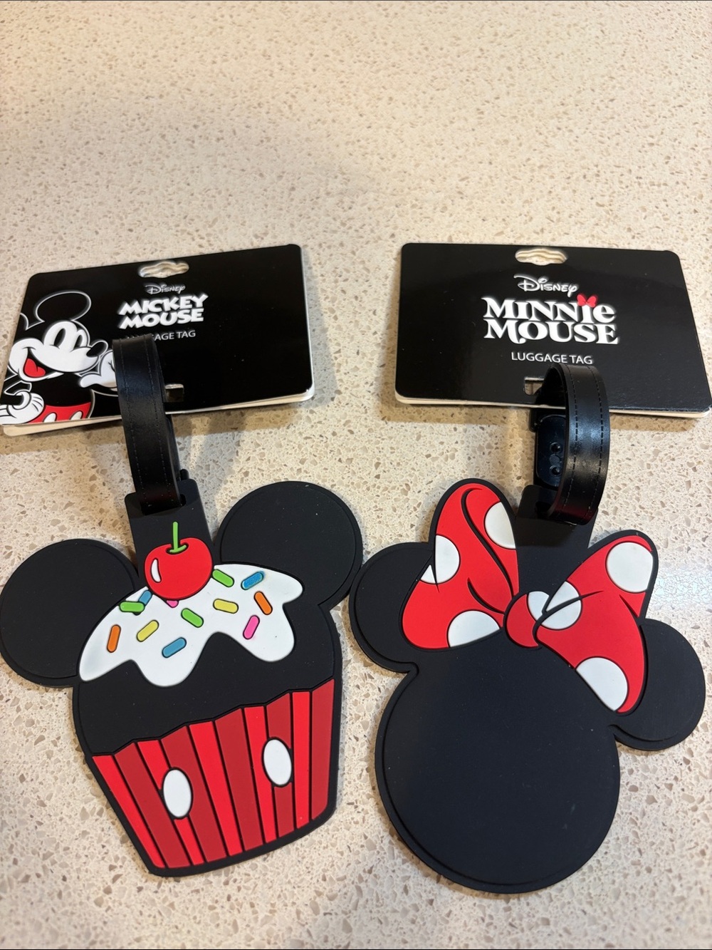 Disney Minnie & Mickey Black, Red and White Luggage Tags - Set of 2